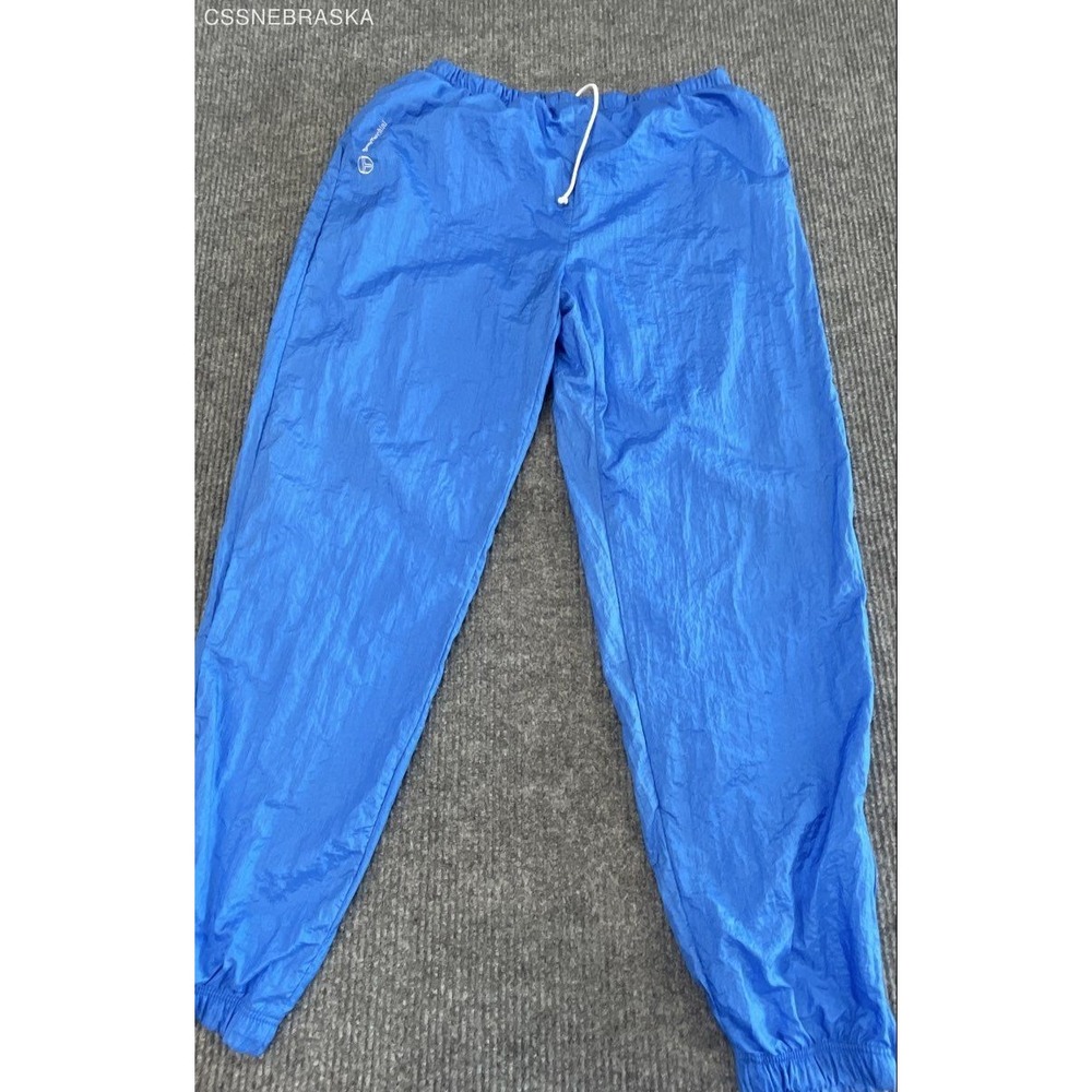 Sergio Tacchini Blue Vintage Men's Track Pants Nylon Lined Windbreaker Size 38